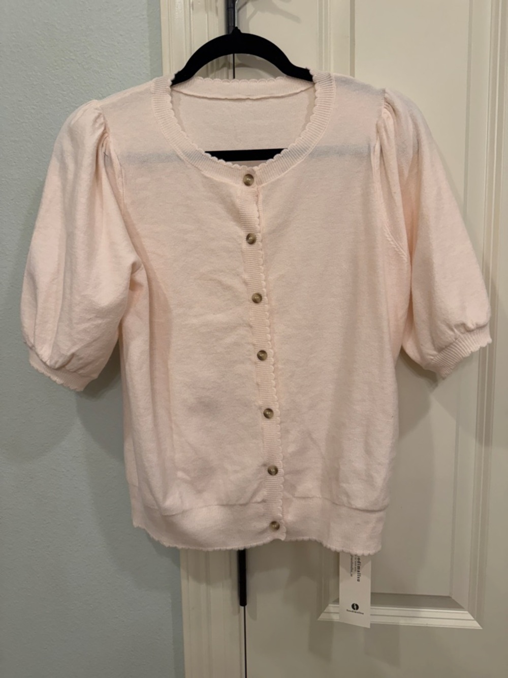 Puff Sleeve Button Cardigan